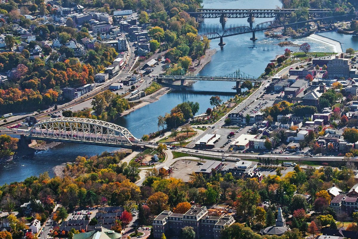 birds eye view of my hometown Easton, Pennsylvania, USA.