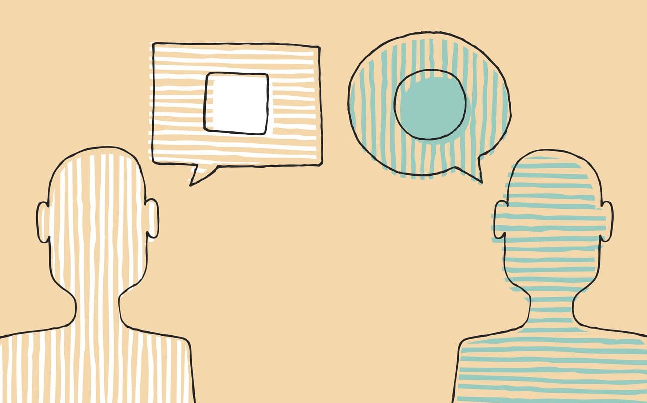 二人が話しているイラスト