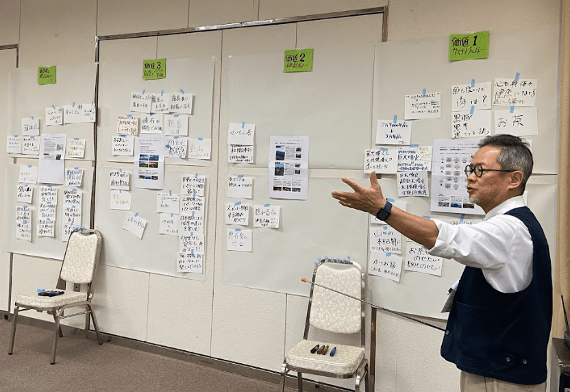 鹿児島エリアで、ファシリテーターが全体シェアを進行している様子