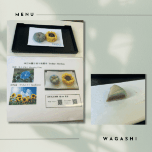 体験メニュー　menu
Enjoying a wagashi-making workshop